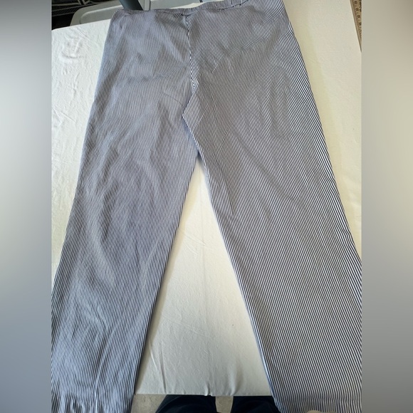 Alfred Dunner Blue and White Dress Pants Classic Straight-Leg - Picture 4 of 7